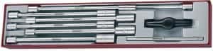 Teng Tools 3/8 Drive Extra Long Sockets and T-Bar 9 Piece Set - Plastic TC Tray with Removable Cover