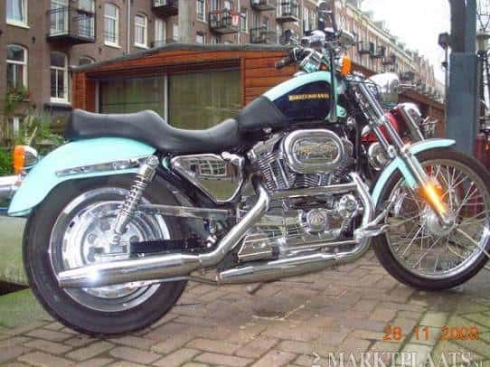 mint green sportster to pearl red sporty chopper