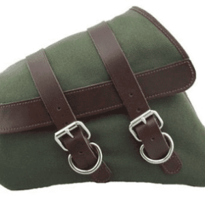 canvas left side saddle bag army green with brown