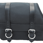 canvas left side saddle bag black with black leath