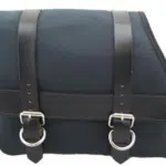 canvas left side saddle bag black with black leath