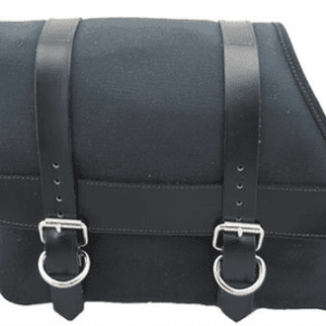 canvas left side saddle bag black with black leath