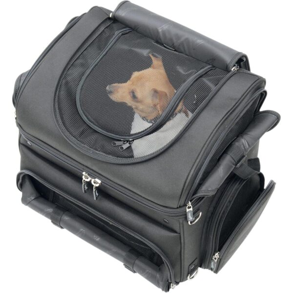 Pet carrier synthetic leather black 2