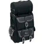 sissy bar bag deluxe textile black chrome