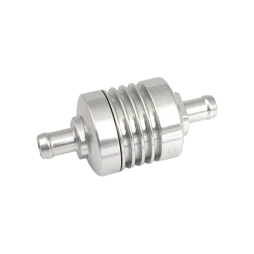Golan mini fuel filter 5 16   8 mm  Clear anodized removebg preview