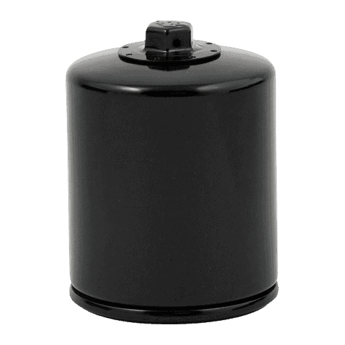 Spin-on oil filter with top nut for shovelhead and evo bigtwin, sportster and buell black or chrome 1 K n spin on oil filter with top nut black removebg preview