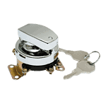 FL style ignition switch 6 pole flat key chrome