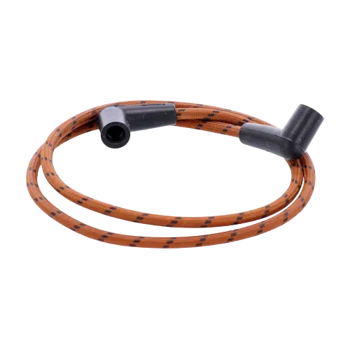 Universal 40  spark plug wire set Cotton cloth  Brown Black removebg preview