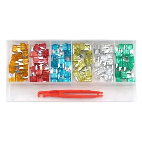 mini fuses assortment box with puller 121 piece