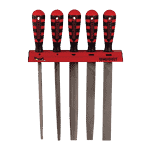Teng Tools 5 Piece Hand File Set for Metal Round Half Round Square Triangle Flat Files