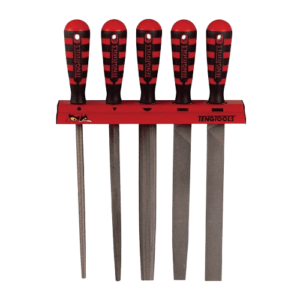 Teng Tools 5 Piece Hand File Set for Metal Round Half Round Square Triangle Flat Files