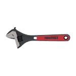 Teng Tools Adjustable Wrench 24mm Jaw 157mm Length Engraved Scale Two Component Grip Handle Black Phosphate Finish