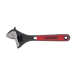 Teng Tools Adjustable Wrench 24mm Jaw 157mm Length Engraved Scale Two Component Grip Handle Black Phosphate Finish