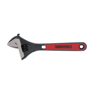 Teng Tools Adjustable Wrench 24mm Jaw 157mm Length Engraved Scale Two Component Grip Handle Black Phosphate Finish