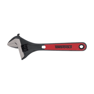 Teng Tools Adjustable Wrench 28mm Jaw 206mm Length Engraved Scale Two Component Grip Handle