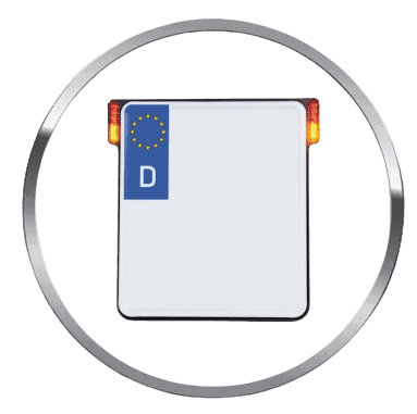 License plate with lights