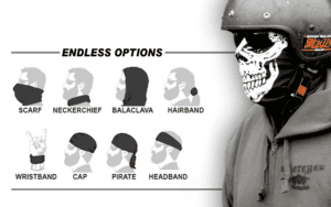 Biker lifestyle facemask - Multifunction scarf 1000 skulls - Image 2