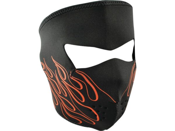 Orange flames neoprene full face mask