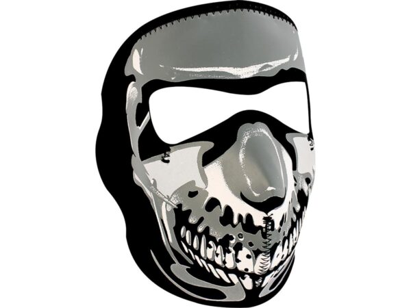 Chrome skull neoprene full face mask