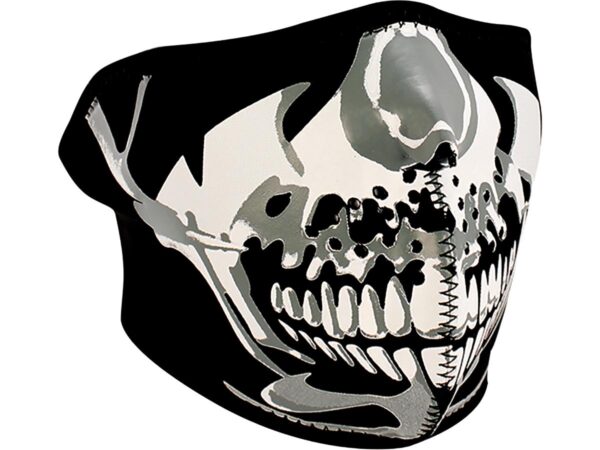 Chrome skull neoprene neoprene half face mask