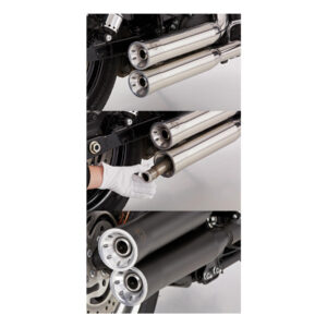 Double Groove Slip-On Mufflers Black Satin