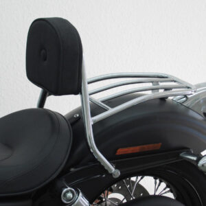 Driver Sissy Bar with Pad and Rack Chrome