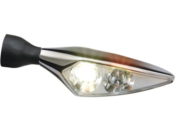 Micro Rhombus PL Titan LED Turn Signal/Position Light Front Right Titanium Polished Clear LED