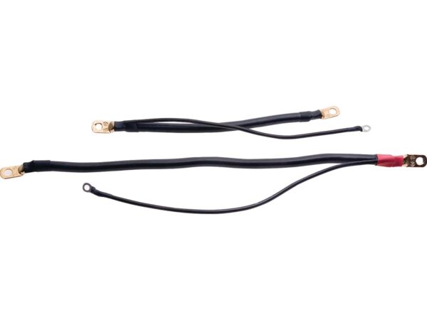 Mega Battery Cables with 12" Auxiliary Wire 16" Positive Black