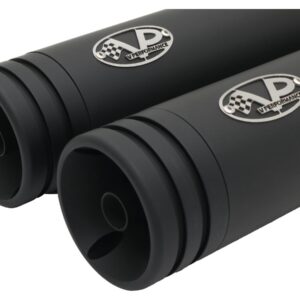 Double Slip-On Muffler Set Endcap Double Ring Black Ceramic Coated