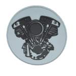 biker patch - 3D Shovelhead Engine patch