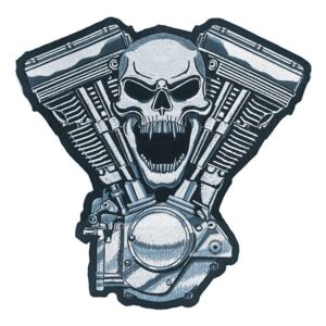 biker patch - engine skull