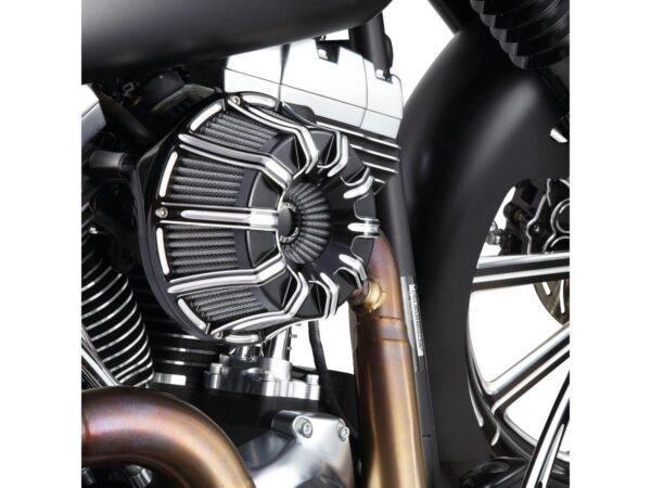 10-Gauge Inverted Series Air Cleaner Black Cut Anodized