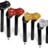 6" clubstyle pullback risers with black clamp black 1"