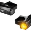 Heinzbikes nano series handlebar led turn signal for sportster s black powder coated smoke led 2