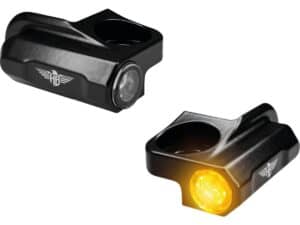 Nano Series Handlebar LED Turn Signal for Sportster S Black Powder Coated Smoke LED - Image 3