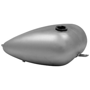 3 Gallon Mustang Style Extra-Wide Gas Tank Tank with single gas cap and straight mounting tabs both front and rear .