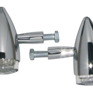 Light and V-Style Grips Set with LED Front and Rear Turn Signals Chrome 1" Throttle Cables