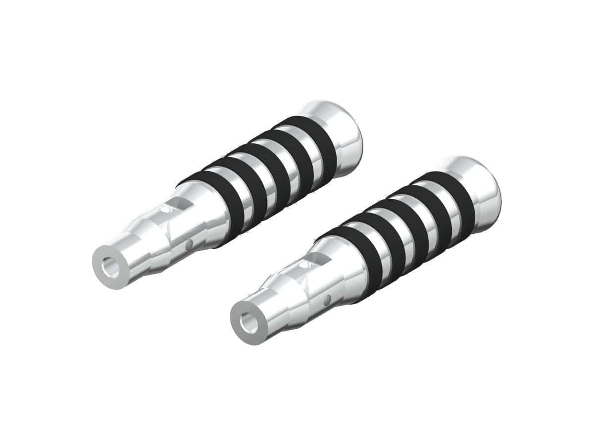 O-ring passenger pegs with folding pivots aluminium polished, 06-17 dyna, 84-17 softail 1 Ricks motorcycles