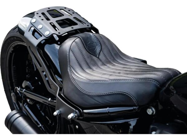 Custombike Luggage Rack For Late TC Softail with 200/18 Tire and Customfender Black Powder Coated