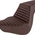 Step-Up Seat - Front Tuck-n-Roll/Rear Lattice Stitch - Brown - FL/FX '18-'23
