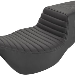 Step-Up Seat - Extended Reach - Front Tuck-n-Roll/Rear Lattice Stitch - Black - FL '08-'23