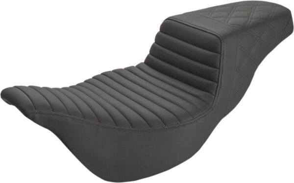 Step-up seat - extended reach - front tuck-n-roll/rear lattice stitch - black - fl '08-'23