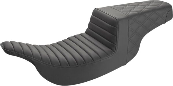 Step-up seat - front tuck-n-roll/rear lattice stitch - black