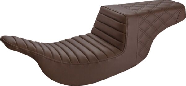 Step-up seat - front tuck-n-roll/rear lattice stitch - brown