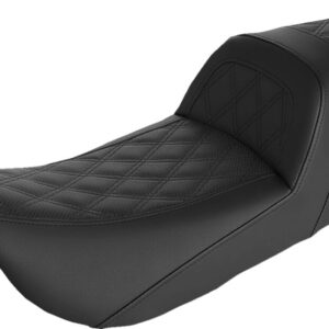 Slim Seat - Black - Lattice Stitch - '99-'07 FLHT/FLTR