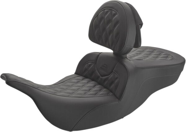 Roadsofa™ lattice stitched seat - w/ driver backrest - black