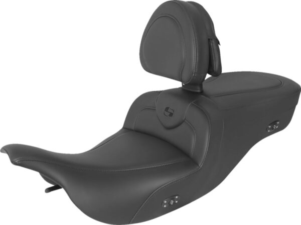 Heated roadsofa™ seat - with backrest - black w/black stitching