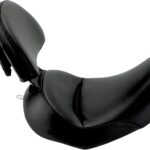 Heels Down Solo Seat - With Backrest - Plain - Black - FLSTC