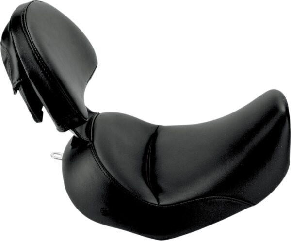 Heels Down Solo Seat - With Backrest - Plain - Black - FLSTC