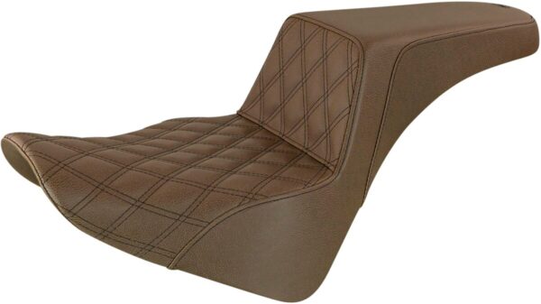 Step-Up Seat - Front Lattice Stitch - Brown
